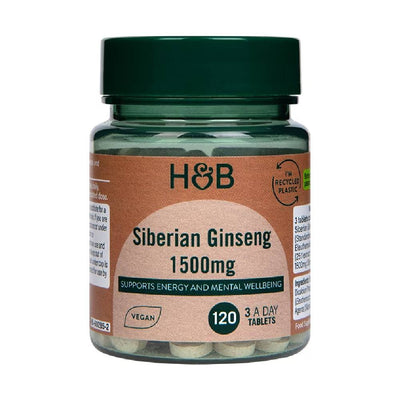 Suplimente antistres | Ginseng Siberian 1500mcg, 120 tablete, Holland & Barrett, Supliment alimentar pentru imunitate 0
