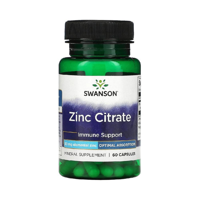 Minerale | Zinc citrat 50mg, 60 capsule, Swanson, Supliment alimentar pentru sanatate 0