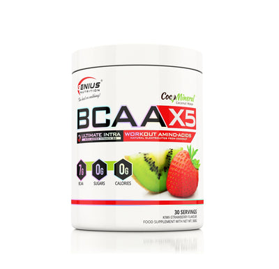 Aminoacizi | BCAA-X5® 360g, pudra, Genius Nutrition, Aminoacizi din sursa fermentata, Fara zahar si calorii 0
