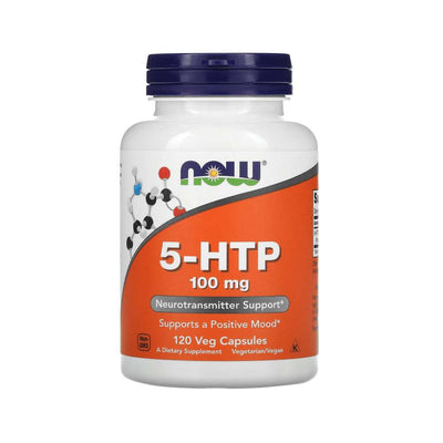 Suplimente pentru somn | 5-HTP 100mg, 120 capsule, Now Foods, Supliment antistres vegan 0