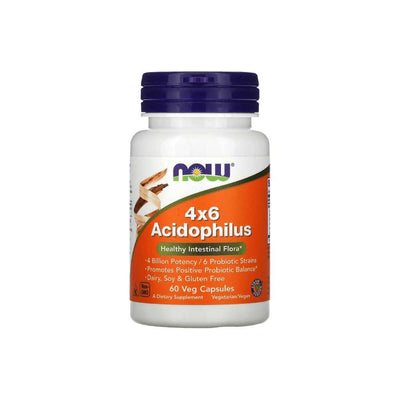 Digestie | Acidophilus 4x6 60 capsule, Now Foods, Probiotic vegan 0