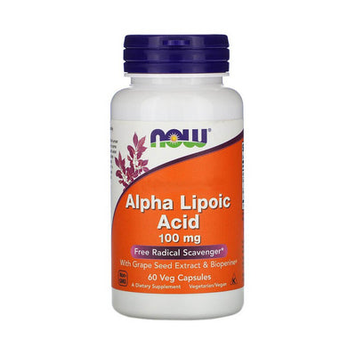 Slabire & Ardere grasimi | ALA (Acid Alfa Lipoic) 100mg, 60 capsule, Now Foods, Supliment antioxidanti sportivi 0