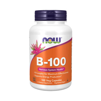 Vitamine si minerale | Vitamina B-100 Complex, 100 capsule vegane, Now Foods 0
