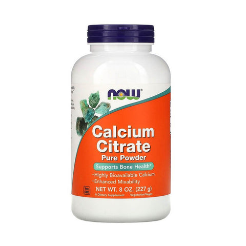 Suplimente pentru oase si articulatii | 100% Citrat de calciu, pulbere, 227g, Now Foods, Supliment sanatate osoasa potrivit pentru vegani 0