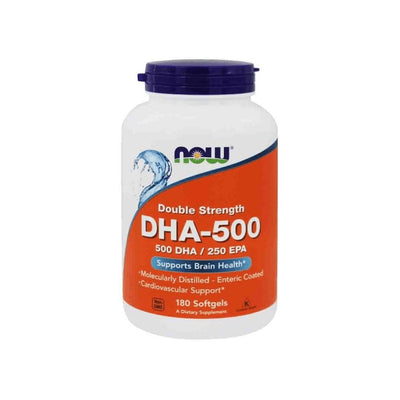Acizi grasi Omega | DHA 500mg, 180 capsule moi, Now Foods, Acizi grasi Omega 0