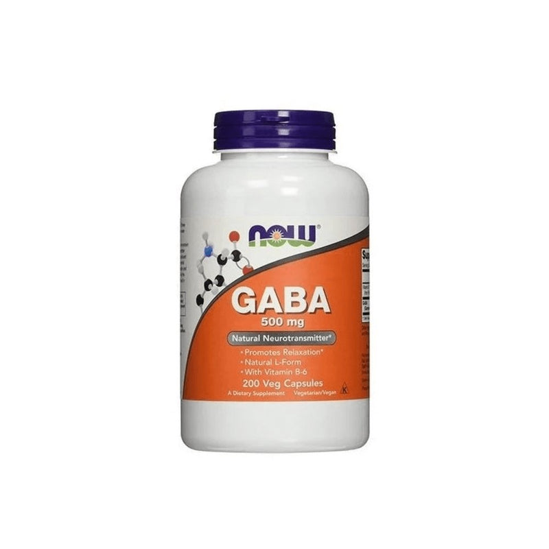 Suplimente pentru somn | GABA 500mg, 200 capsule, Now Foods, Supliment alimentar antistres 0