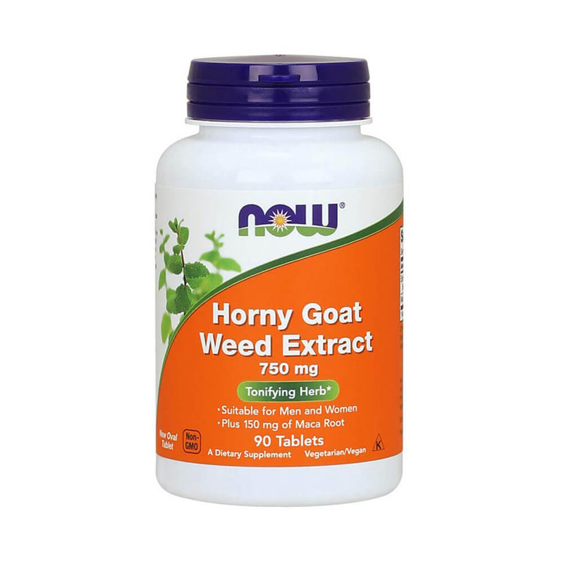 Suplimente pentru oase si articulatii | Horny Goat Weed Extract 750mg, 90 tablete, Now Foods, Supliment alimentar pentru sanatate 0