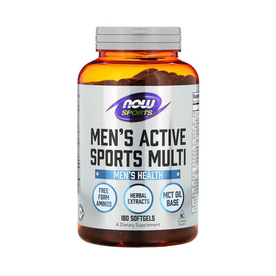 Stimulente hormonale | Men's Active Sports Multi 180 capsule, Now Foods, Complex de vitamine si minerale pentru barbati 0