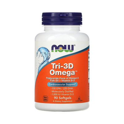 Acizi grasi Omega | Omega Tri-3D 1000mg, 90 capsule moi, Now Foods 0