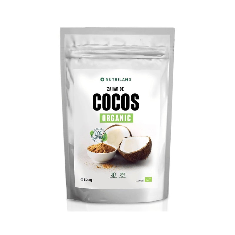 Alimente & Gustari | Zahar de Cocos Organic, 500g, Nutriland, Fara gluten sau lactoza 0