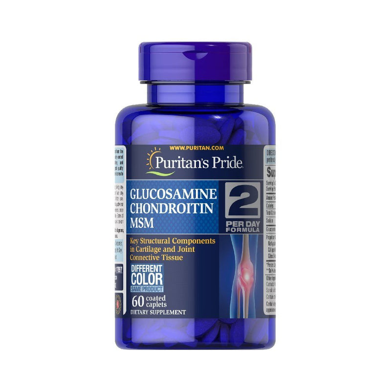 Suplimente pentru oase si articulatii | Glucozamina condroitina MSM, 60 caplets, Puritan&