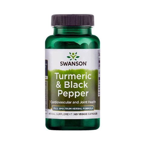 Digestie | Turmeric si Piper negru, 60 capsule vegetale, Swanson, Suliment alimentar pentru articulatii 0
