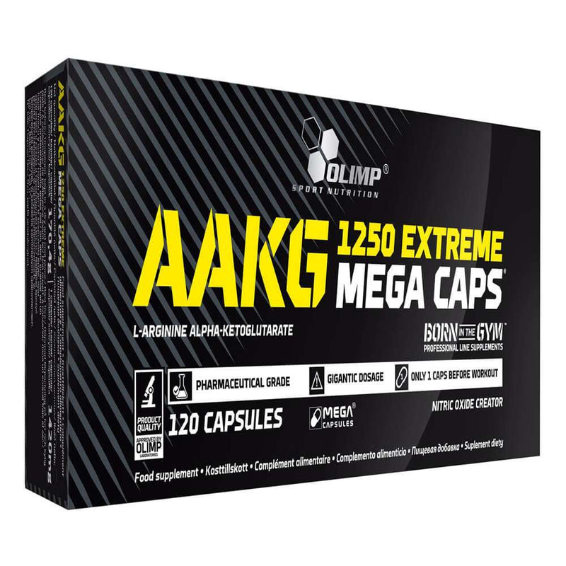 Aminoacizi | AAKG Arginina1250 mega caps, 120 capsule, Olimp Sport Nutrition, Supliment pentru pompare 0