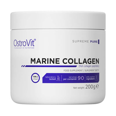 Colagen | Marine Collagen 200g, pudra, puritate inalta, Ostrovit, Supliment alimentar pe baza de colagen marin 0
