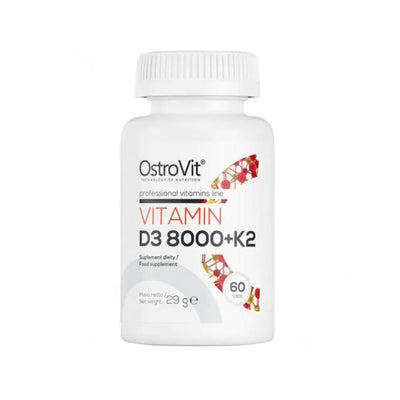 Suplimente pentru oase si articulatii | Vitamina D3 8000UI + K2 60 tablete, Ostrovit, Supliment alimentar pentru imunitate si sanatate 0