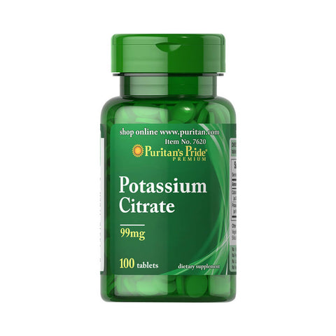 Vitamine si minerale | Potassium Citrate 99mg, 100 capsule, Puritan's Pride, Supliment alimentar pentru sanatate 0