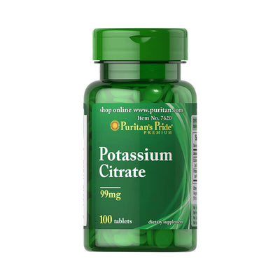 Vitamine si minerale | Potassium Citrate 99mg, 100 capsule, Puritan's Pride, Supliment alimentar pentru sanatate 0