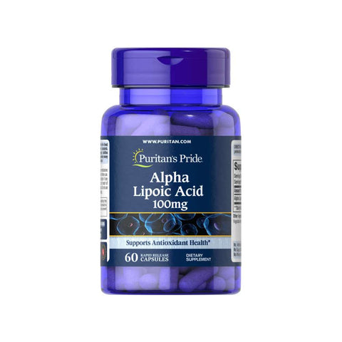 Slabire & Ardere grasimi | Acid Alfa Lipoic (ALA) 100mg, 60 capsule, Puritan’s Pride, Supliment antioxidanti sportivi 0