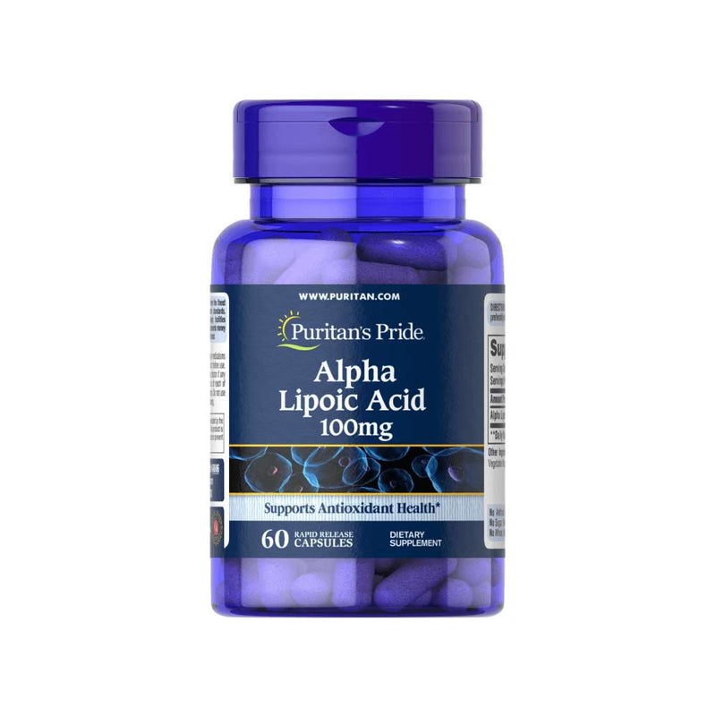 Slabire & Ardere grasimi | Acid Alfa Lipoic (ALA) 100mg, 60 capsule, Puritan’s Pride, Supliment antioxidanti sportivi 0