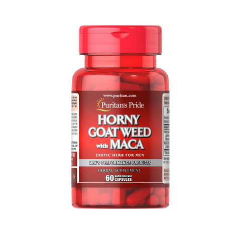 Suplimente sanatate sexuala | Horny goat with maca, 60 capsule, Puritan;s Pride, Supliment alimentar pentru sanatate 0