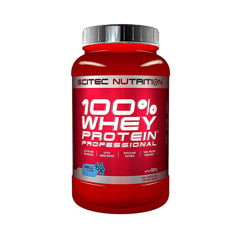 Suplimente antrenament | 100% Whey Protein Professional 920g, pudra, Scitec Nutrition, Concentrat proteic din zer 0