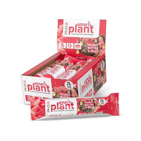 Alimente & Gustari | Baton proteic Smart Bar Plant, 64g, PhD, Vegan, Fara zahar 0