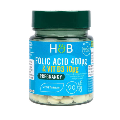 Suplimente pentru oase si articulatii | Acid folic 400mcg & Vitamina D3 10mcg, 90 tablete, Holland & Barrett, Supliment alimentar pentru sanatate materna 0