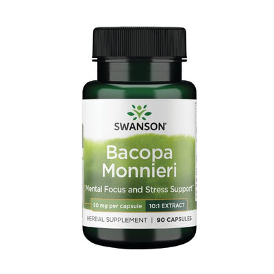 Suplimente antistres | Bacopa Monnieri 50mg, 90 capsule, Swanson, Supliment alimentar anti-stres 0