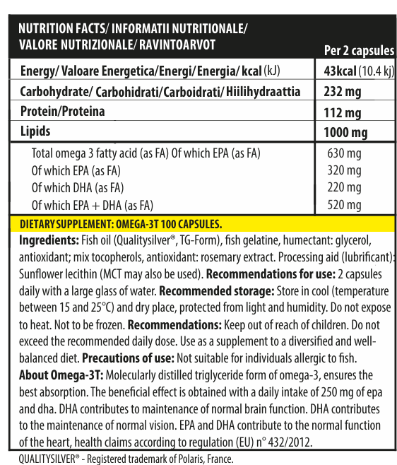 Suplimente sanatate OMEGA - 3T 100 capsule moi, Genius Nutrition, Acizi grasi din ulei de peste 2
