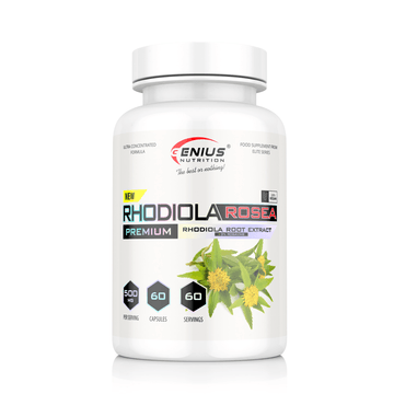 Suplimente sanatate Rhodiola Rosea, 60 capsule, Genius Nutrition, Supliment alimentar pentru concetrare 1