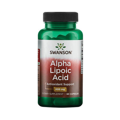 Slabire & Ardere grasimi | ALA (Acid Alfa Lipoic) 600mg, 60 capsule, Swanson, Supliment antioxidanti sportivi 0