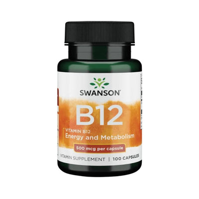 Vitamine si minerale | Vitamina B 12 500mcg, 100 capsule, Swanson, Supliment antistres 0