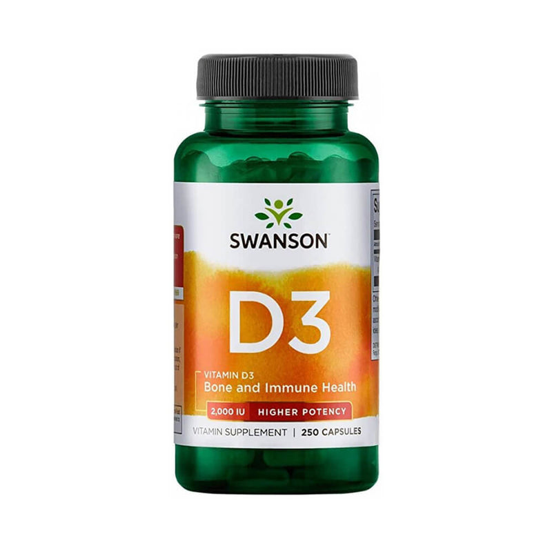Suplimente pentru oase si articulatii | Vitamina D3 2000UI 250 capsule, Swanson, Supliment alimentar pentru imunitate si sanatate 0