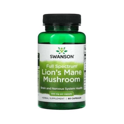 Suplimente antistres | Ciuperca Coama Leului Lion's Mane Mushroom Full Spectrum 60 capsule, Swanson, Supliment alimentar antistres 0