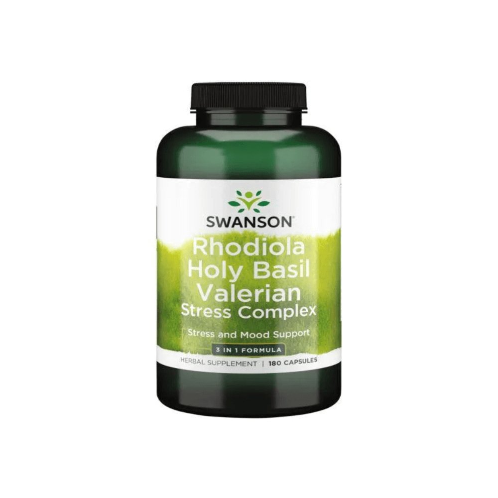 Suplimente antistres | Rhodiola Busuioc sfant Valeriana 180 capsule, Swanson, Supliment alimentar antistres 0