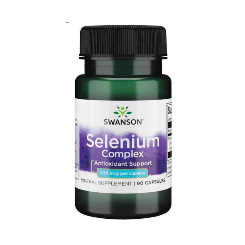 Stimulente hormonale | Selenium Complex 200mcg, 90 capsule, Swanson, Supliment alimentar pentru glanda tiroida 0