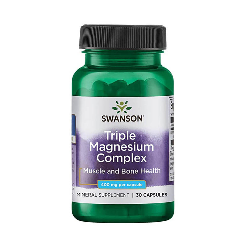 Vitamine si minerale | Magneziu Triplu Complex 400mg, 30 capsule, Swanson, Supliment alimentar pentru sanatate 0