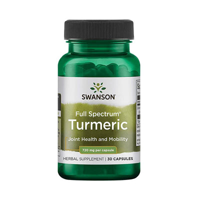 Suplimente pentru oase si articulatii | Curcuma (Turmeric) 720mg, 30 capsule, Swanson, Supliment antioxidanti sportivi 0