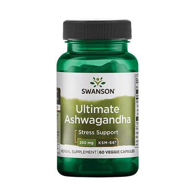 Stimulente hormonale | Ultimate Ashwagandha KSM-66 250mg, 60 capsule, Swanson, Supliment alimentar pentru sanatate 0