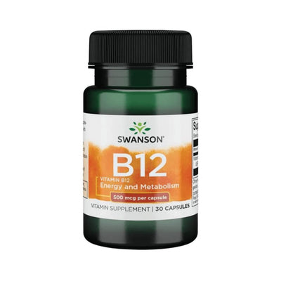 Vitamine si minerale | Vitamina B 12 500mcg, 30 capsule, Swanson, Supliment antistres 0