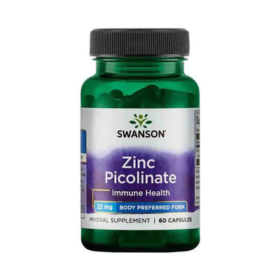 Stimulente hormonale | Zinc Picolinat 22mg, 60 capsule, Swanson, Supliment alimentar pentru sanatate 0