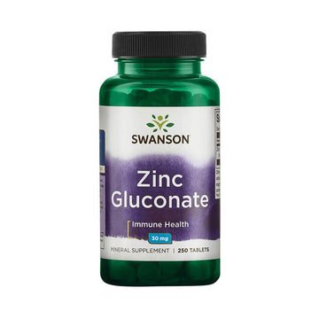 Stimulente hormonale | Zinc Gluconat 30mg, 250 tablete, Swanson, Supliment alimentar pentru sanatate 0