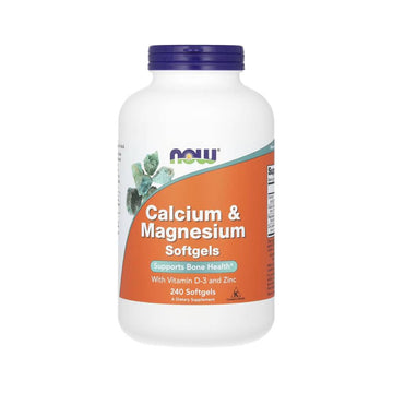Minerale | Calciu & Magneziu 240 capsule, Now Foods, Supliment alimentar cu adaos de vitamina D si zinc 0