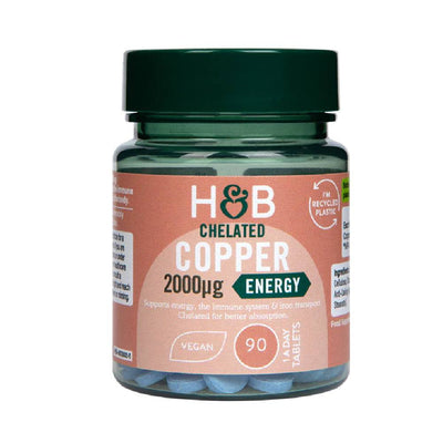 Minerale | Cupru chelat 2000mcg, 90 tablete, Holland & Barrett, Supliment alimentar pentru sanatate 0