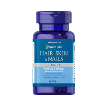 Puritan's Pride | Hair, Skin & Nails, 60 capsule, Puritan's Pride, Supliment pentru piele, par si unghii 0