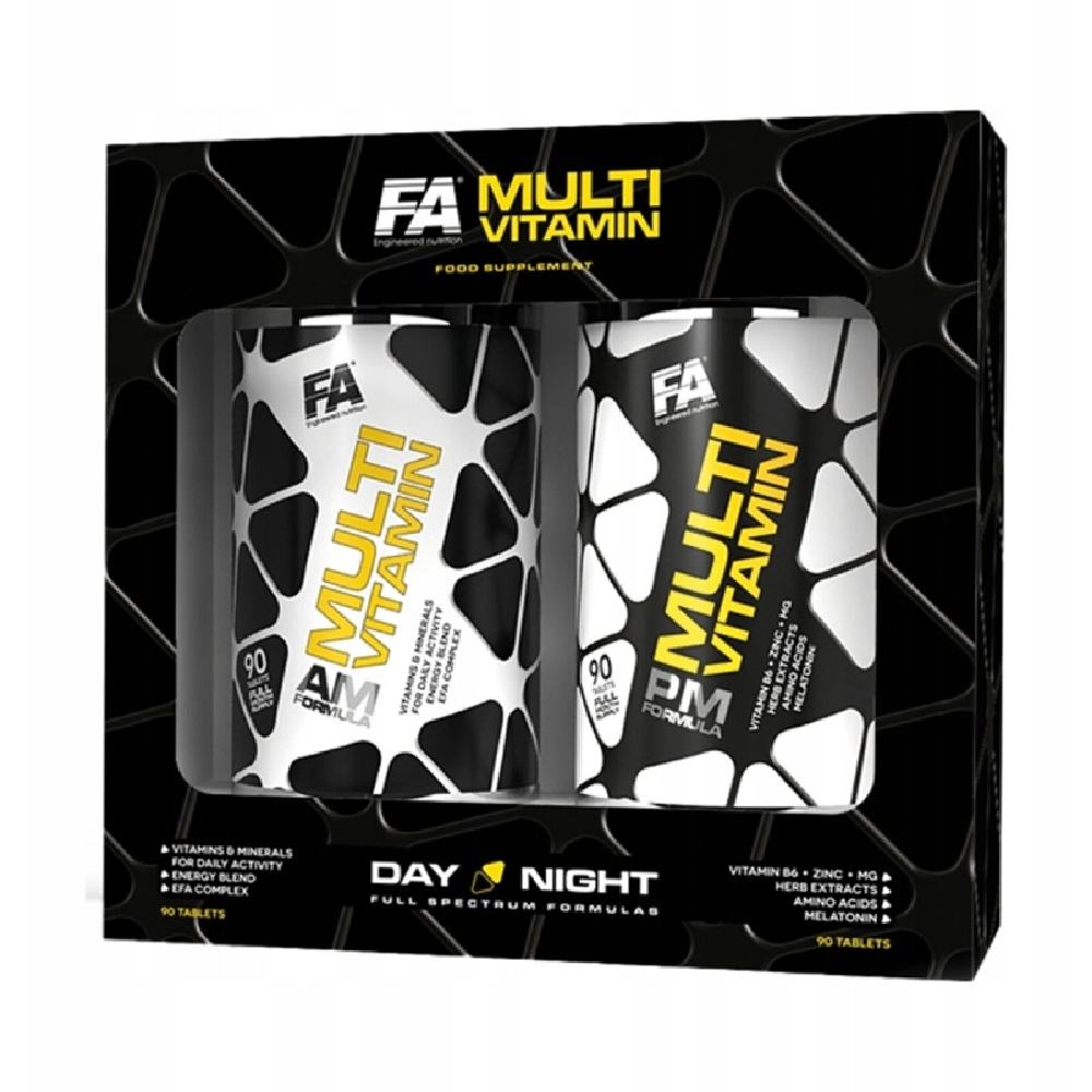 Suplimente pentru oase si articulatii | Multivitamine AM PM, 2x90 tablete, Fitness Authority, Complex de vitamine si minerale pentru sanatate 0