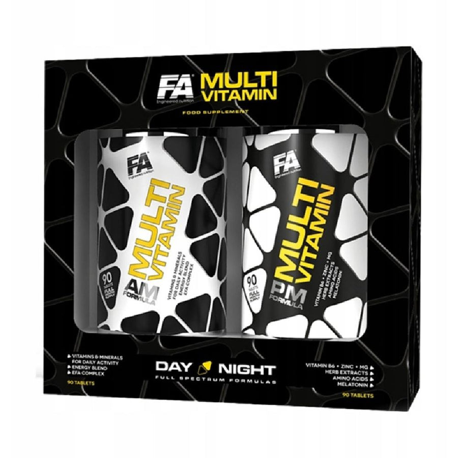 Suplimente pentru oase si articulatii | Multivitamine AM PM, 2x90 tablete, Fitness Authority, Complex de vitamine si minerale pentru sanatate 0