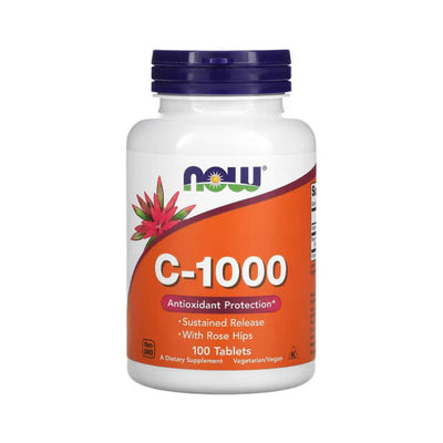 Suplimente pentru oase si articulatii | Vitamina C 1000mg, 100 tablete, Now Foods, Supliment alimentar antioxidanti 0